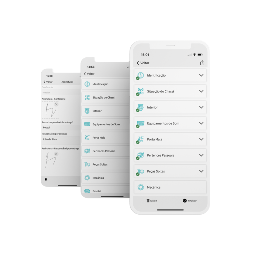 mockup checklist veicular